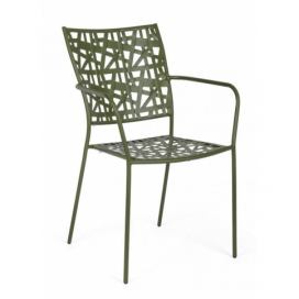 BIZZOTTO Zahradní kovová jídelní židle KELSIE zelená