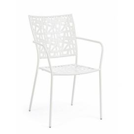 BIZZOTTO Zahradní kovová jídelní židle KELSIE bílá