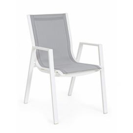 BIZZOTTO Zahradní židle PELAGIUS s područkami bílá