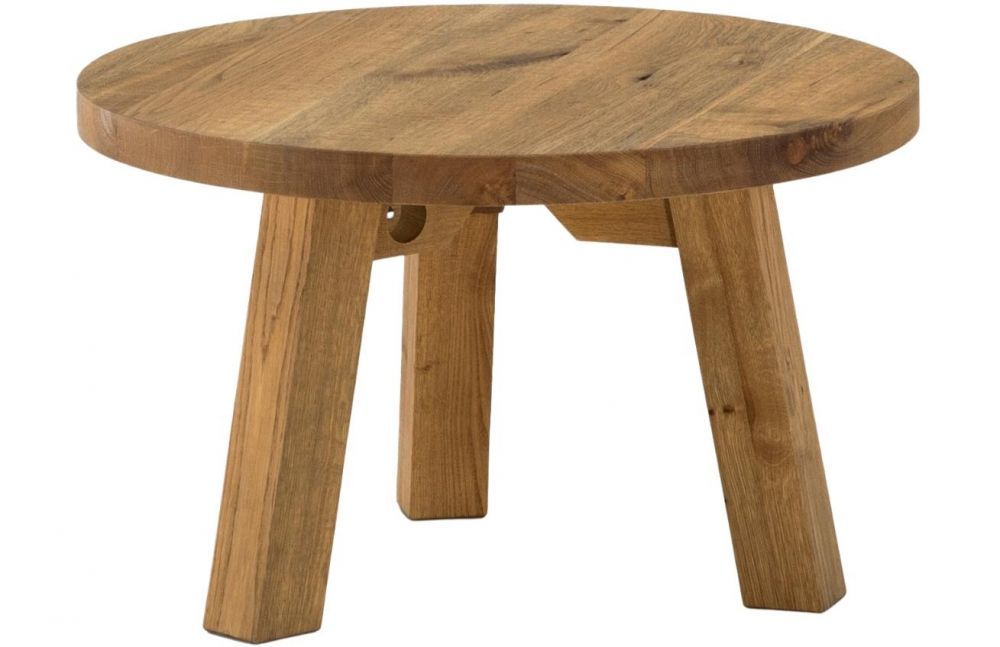Masivní dubový kulatý konferenční stolek Cioata Cult 65 cm - Designovynabytek.cz