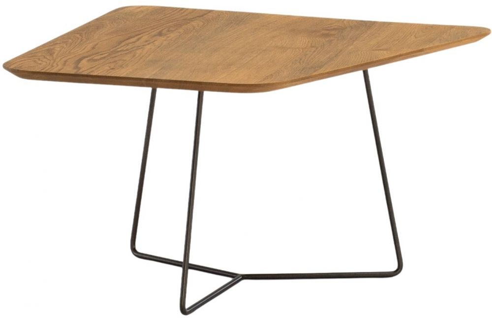 Masivní dubový konferenční stolek Cioata Oslo 89 x 79 cm s kovovou podnoží - Designovynabytek.cz