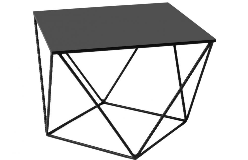 Nordic Design Černý kovový konferenční stolek Deryl 55 x 55 cm - Designovynabytek.cz