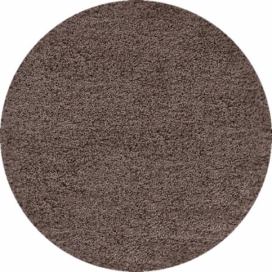 Ayyildiz Kruhový koberec Dream Shaggy 4000 – hnědá 80x80 (průměr) kruh ATAN Nábytek