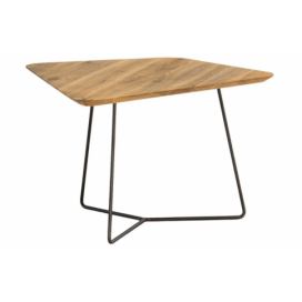 Masivní dubový konferenční stolek Cioata Oslo 77 x 70 cm s kovovou podnoží