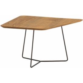 Masivní dubový konferenční stolek Cioata Oslo 89 x 79 cm s kovovou podnoží