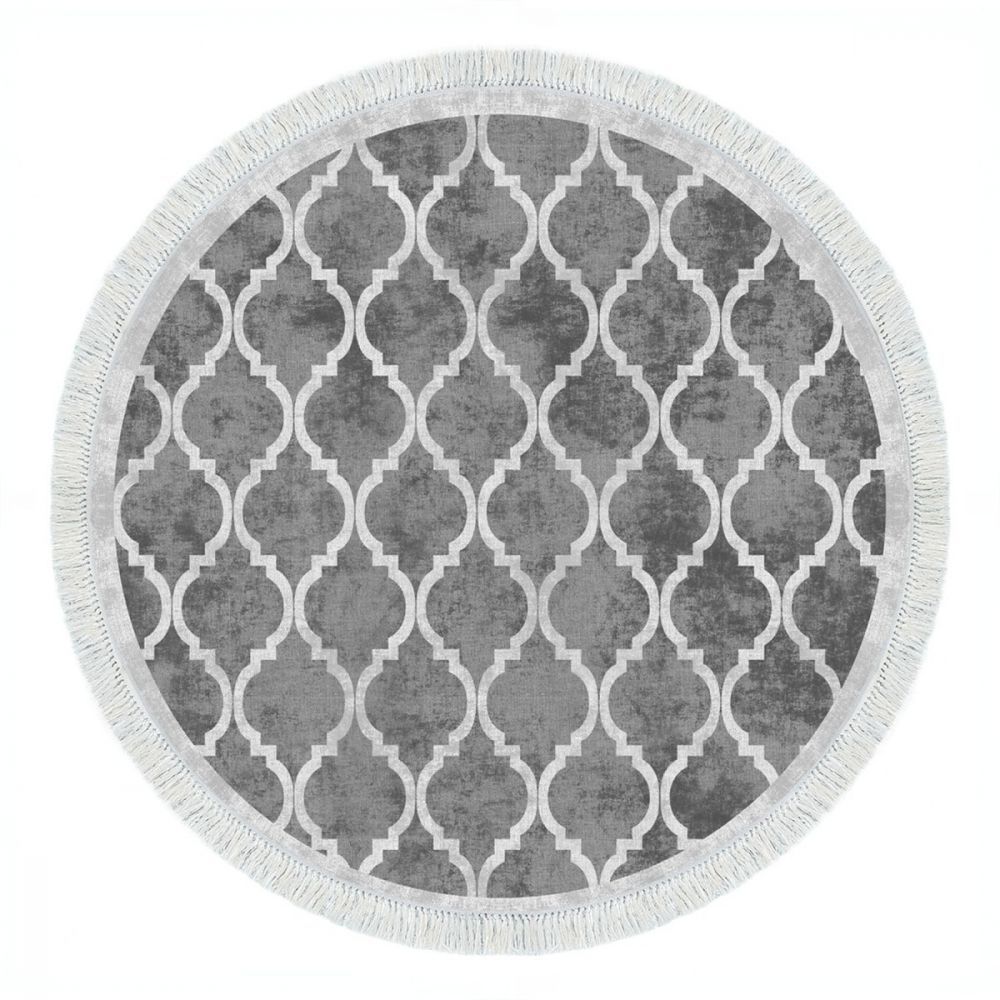 Conceptum Hypnose Kulatý koberec Fence 100 cm šedý - Houseland.cz