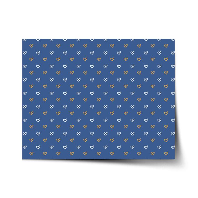 Plakát SABLIO - Srdíčka na modré 90x60 cm - E-shop Sablo s.r.o.