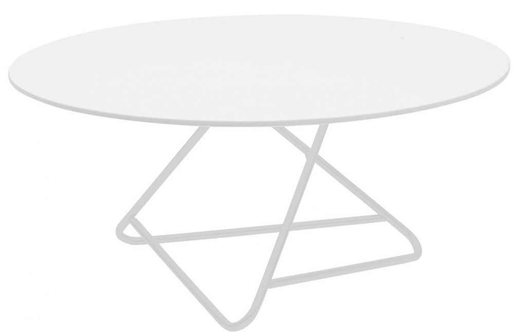 Bílý lakovaný konferenční stolek Softline Tribeca 90 cm s bílou podnoží - Designovynabytek.cz
