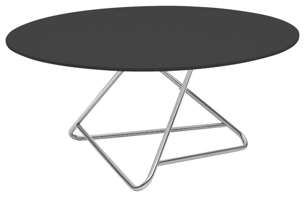 Černý lakovaný konferenční stolek Softline Tribeca 90 cm s chromovou podnoží - Designovynabytek.cz