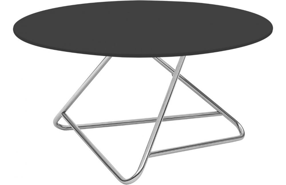 Černý lakovaný konferenční stolek Softline Tribeca 75 cm s chromovou podnoží - Designovynabytek.cz