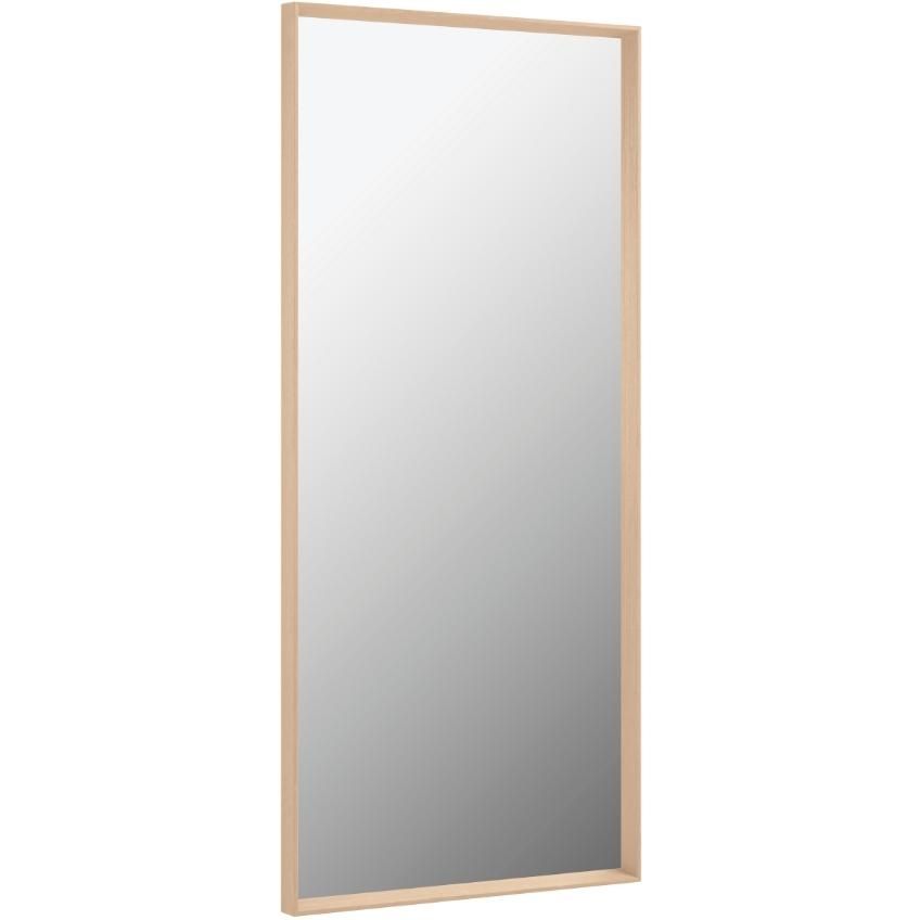 Přírodní dřevěné nástěnné zrcadlo Kave Home Nerina 80 x 180 cm - Designovynabytek.cz