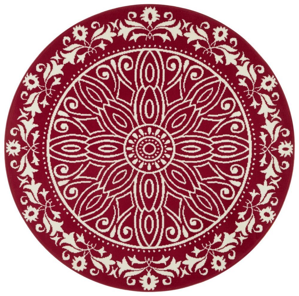 Nouristan - Hanse Home koberce Kruhový koberec Mirkan 104439 Cream/Brown - 160x160 (průměr) kruh cm - Mujkoberec.cz