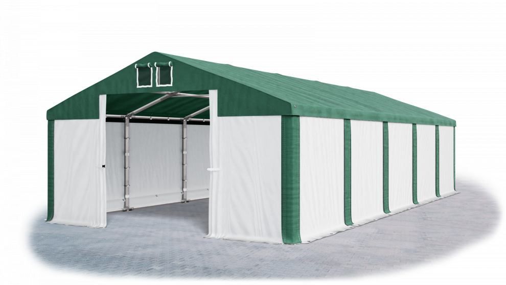 Garážový stan 4x6x2m střecha PVC 560g/m2 boky PVC 500g/m2 konstrukce ZIMA Bílá Zelená Zelené - DEKORHOME.CZ