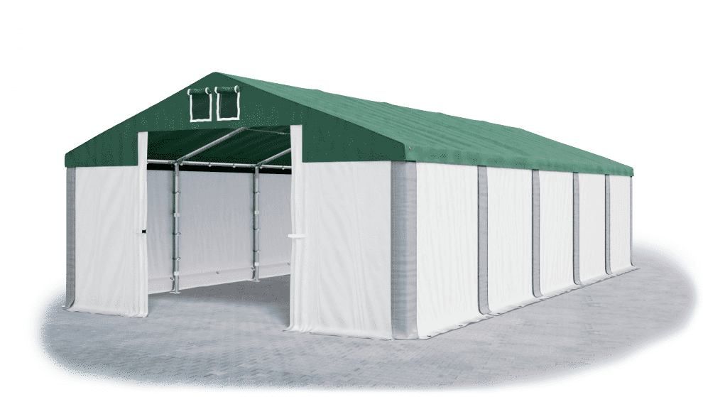 Garážový stan 4x6x2m střecha PVC 560g/m2 boky PVC 500g/m2 konstrukce ZIMA Bílá Zelená Šedé - DEKORHOME.CZ