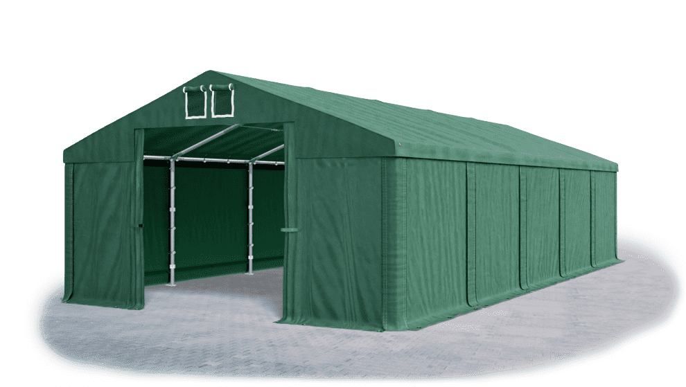 Garážový stan 4x6x2m střecha PVC 560g/m2 boky PVC 500g/m2 konstrukce ZIMA Zelená Zelená Zelené - DEKORHOME.CZ