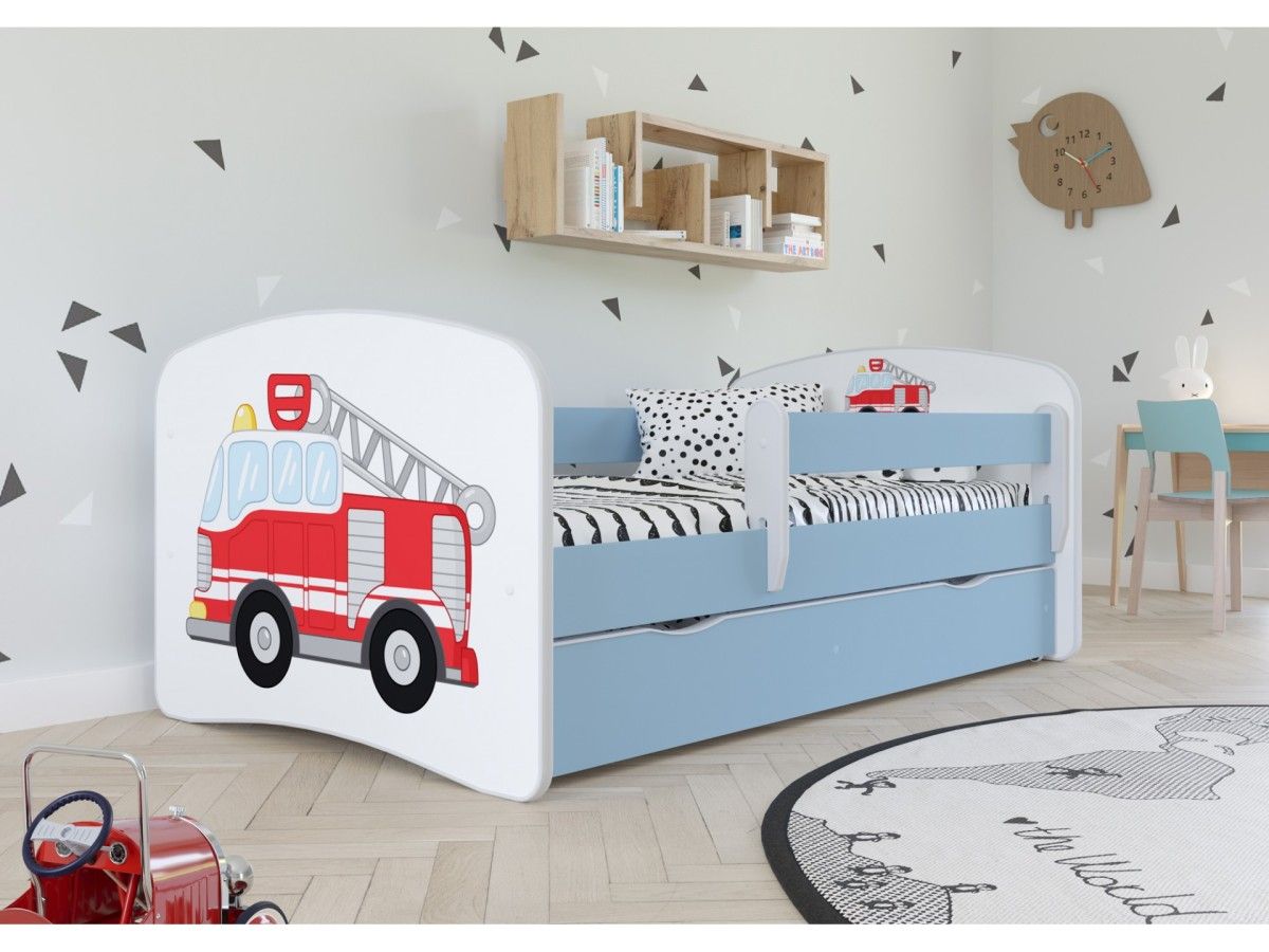 Kocot kids Dětská postel Babydreams hasičské auto modrá, varianta 70x140, bez šuplíků, bez matrace - Houseland.cz