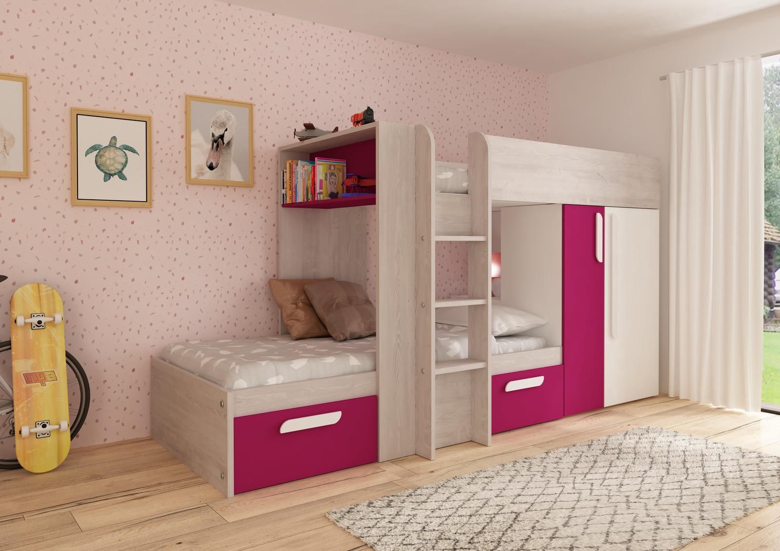 Aldo Patrová postel s prostorem růžová Bo1 - fuchsia limited - Nábytek ALDO