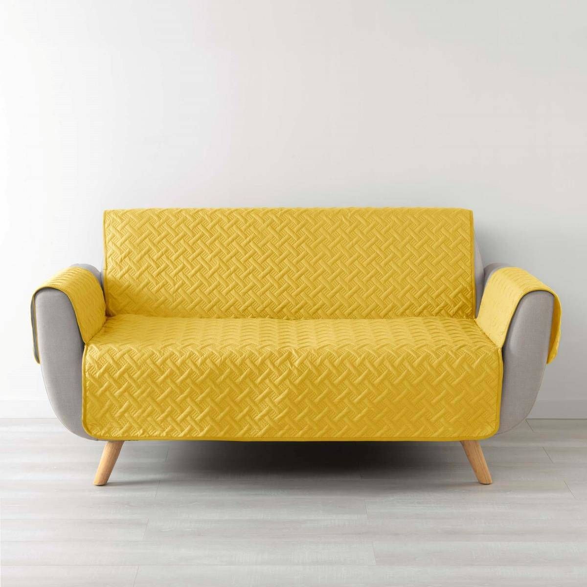 Douceur d\'intérieur Přehoz na sedačku WELL, 223 x 179 cm, žlutý - EDAXO.CZ s.r.o.