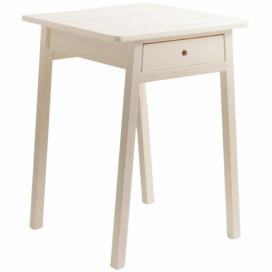 Bílý jasanový zahradní stolek Poom Pinko 56 x 56 cm se zásuvkou