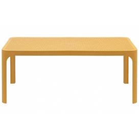 Nardi Hořčicově žlutý plastový zahradní konferenční stolek Net 100 x 60 cm