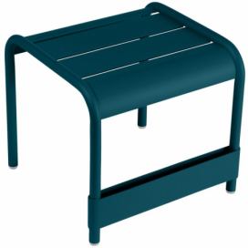 Modrý kovový zahradní odkládací stolek Fermob Luxembourg 44 x 42 cm