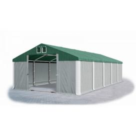 Garážový stan 4x6x2m střecha PVC 560g/m2 boky PVC 500g/m2 konstrukce ZIMA Šedá Zelená Bílé