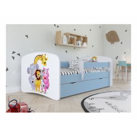 Kocot kids Dětská postel Babydreams ZOO modrá, varianta 70x140, bez šuplíků, bez matrace