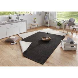 NORTHRUGS - Hanse Home koberce Kusový koberec Twin-Wendeteppiche 103096 schwarz creme – na ven i na doma - 80x250 cm