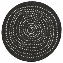 NORTHRUGS - Hanse Home koberce Kusový koberec Twin-Wendeteppiche 103109 schwarz creme kruh – na ven i na doma - 140x140 (průměr) kruh cm Mujkoberec.cz