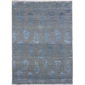 Diamond Carpets koberce Ručně vázaný kusový koberec Diamond DC-EKT 10 Silver/blue - 180x275 cm Mujkoberec.cz