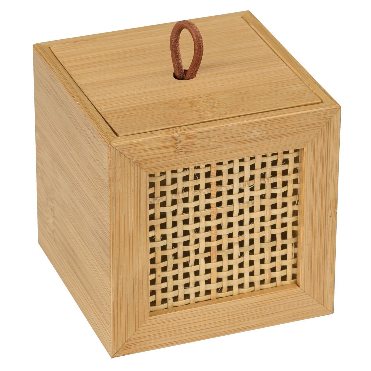 Úložný box na drobnosti s víkem ALLEGRE BAMBOO, 9 x 9 x 9 cm, WENKO - EMAKO.CZ s.r.o.