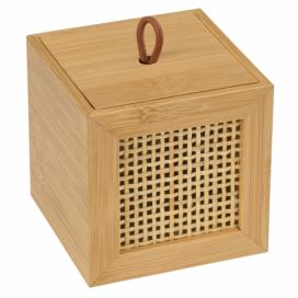 Úložný box na drobnosti s víkem ALLEGRE BAMBOO, 9 x 9 x 9 cm, WENKO