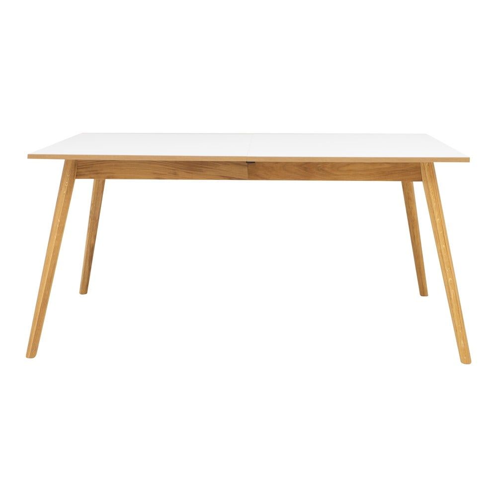 Bílý rozkládací jídelní stůl v dubovém dekoru Tenzo Dot, 205 x 90 cm - Bonami.cz