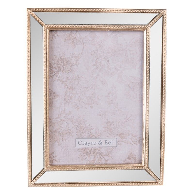 Zlatý antik fotorámeček se zrcadlem - 17*2*22 cm / 13*18 cm Clayre & Eef - LaHome - vintage dekorace