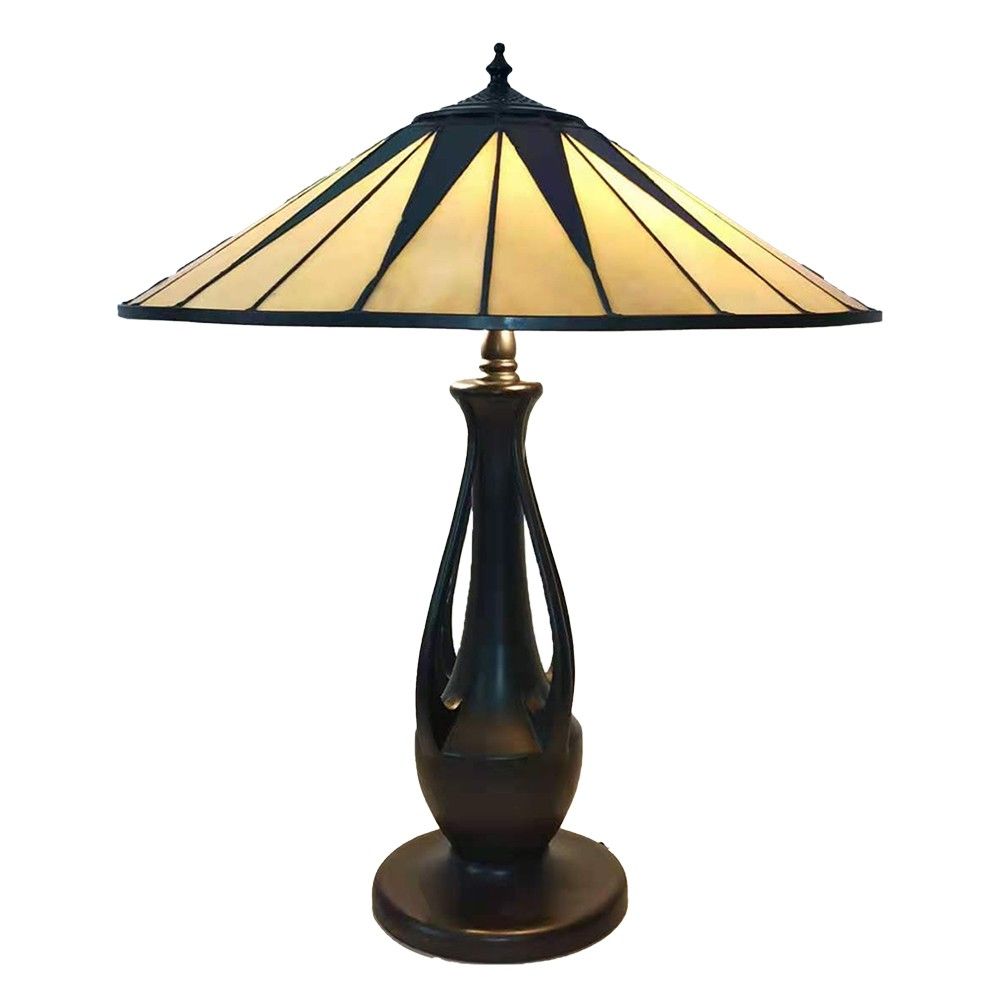 Stolní lampa Tiffany s béžovým stínidlem Paonne - Ø 48*60 cm E27/max 2*60W Clayre & Eef - LaHome - vintage dekorace