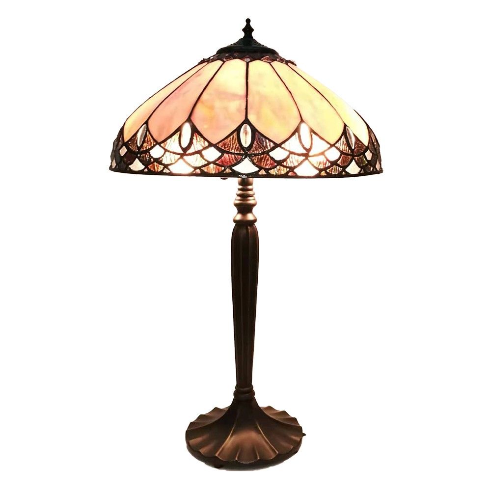 Béžová stolní lampa Tiffany Franciette - Ø 39*63 cm E27/max 2*60W Clayre & Eef - LaHome - vintage dekorace