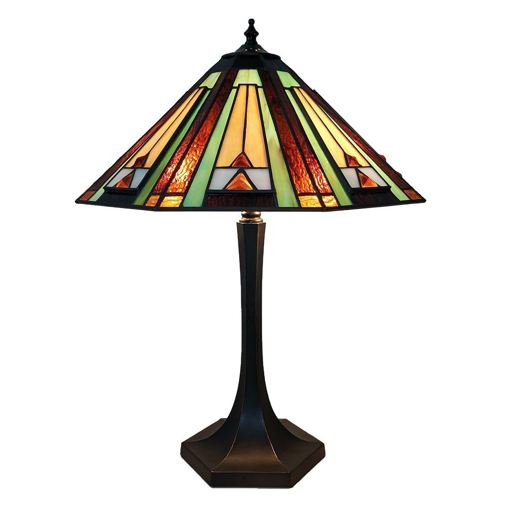 Stolní lampa Tiffany s barevným stínidlem Pomme - Ø 41*54 cm E27/max 2*60W Clayre & Eef - LaHome - vintage dekorace