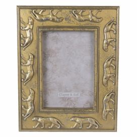 Zlatý antik fotorámeček s pumou - 18*2*23 cm / 10*15 cm Clayre & Eef LaHome - vintage dekorace