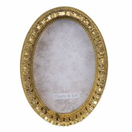 Zlatý oválný antik fotorámeček - 13*3*18 cm / 10*15 cm Clayre & Eef LaHome - vintage dekorace