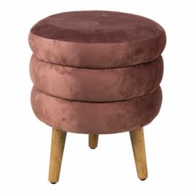 Růžová stolička na dřevěných nožkách Oimmo - Ø 38*44 cm Clayre & Eef