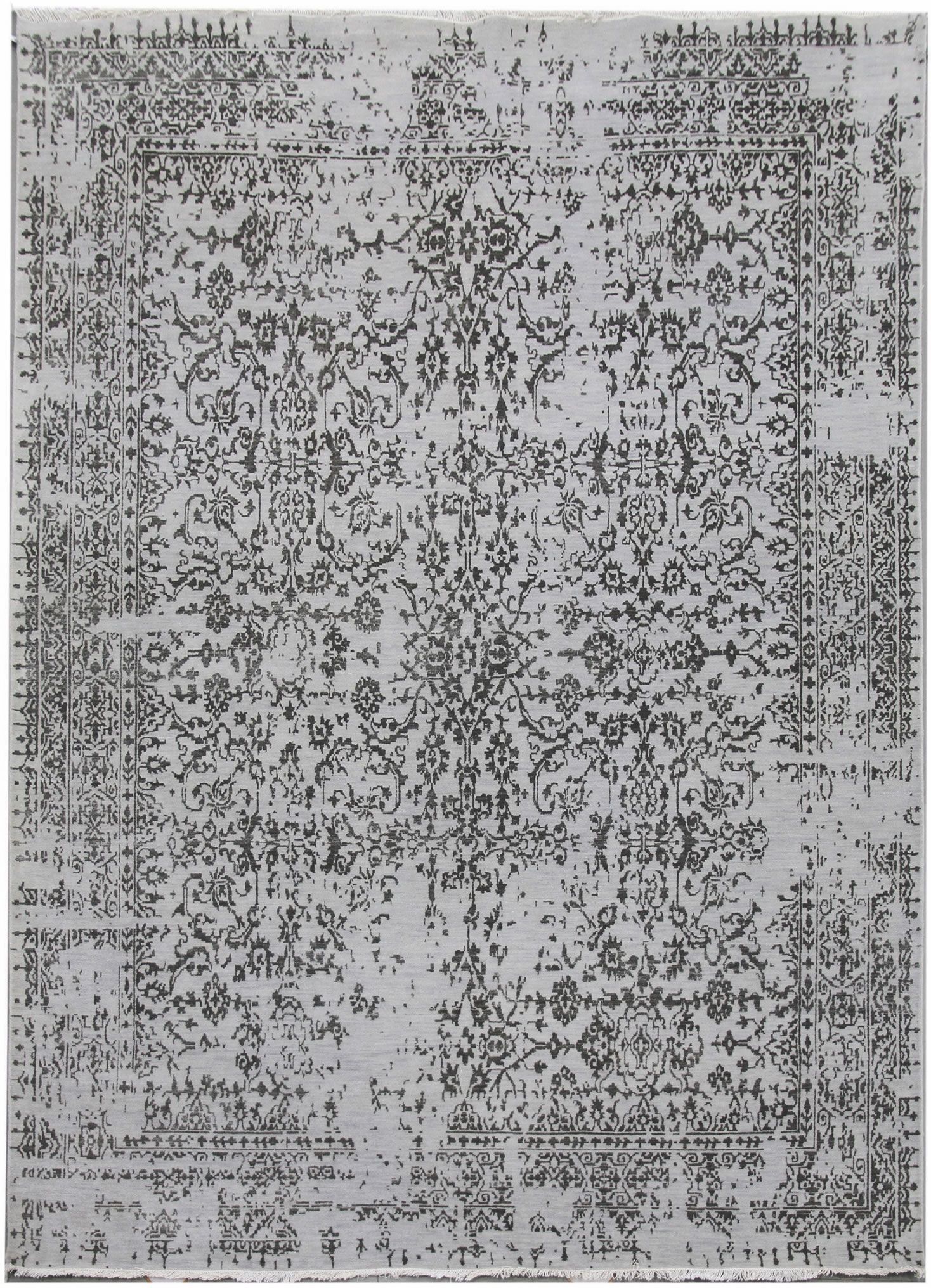Diamond Carpets koberce Ručně vázaný kusový koberec Diamond DC-JK 1 silver/black - 180x275 cm - Mujkoberec.cz