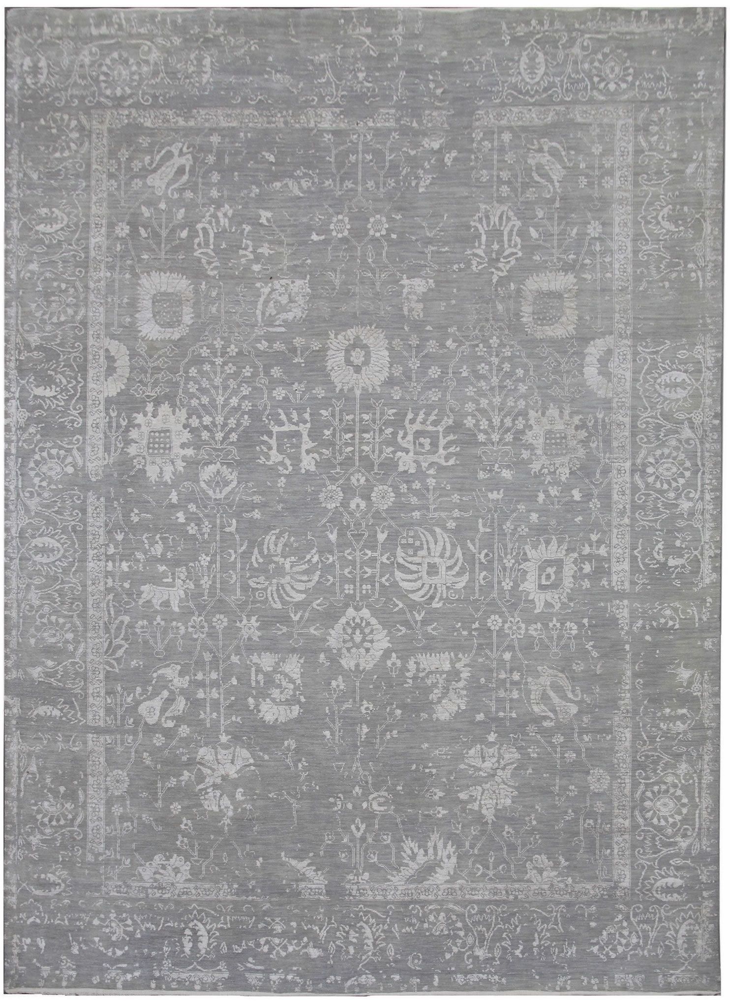 Diamond Carpets koberce Ručně vázaný kusový koberec Diamond DC-VASE 3 Silver/silver - 180x275 cm - Mujkoberec.cz