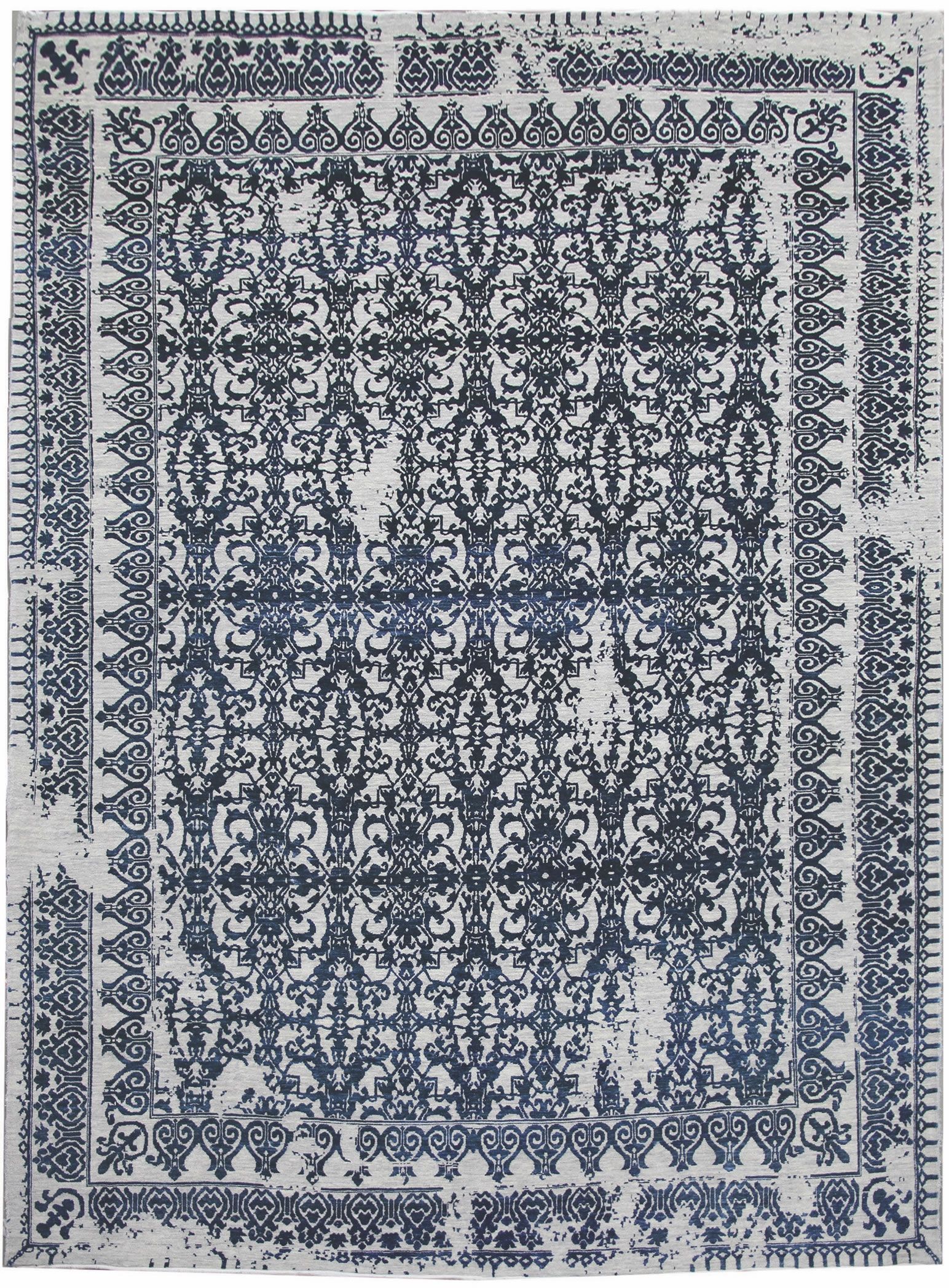 Diamond Carpets koberce Ručně vázaný kusový koberec Diamond DC-JK 7 Silver/denim - 180x275 cm - Mujkoberec.cz