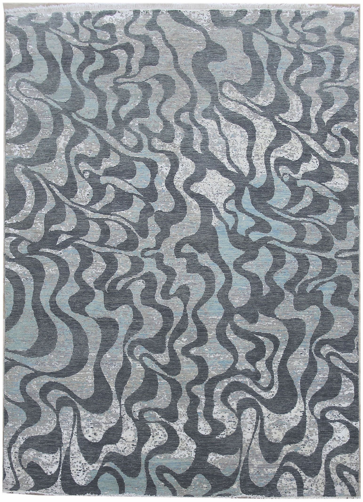 Diamond Carpets koberce Ručně vázaný kusový koberec Diamond DC-M1 Grey/aqua - 180x275 cm - Mujkoberec.cz