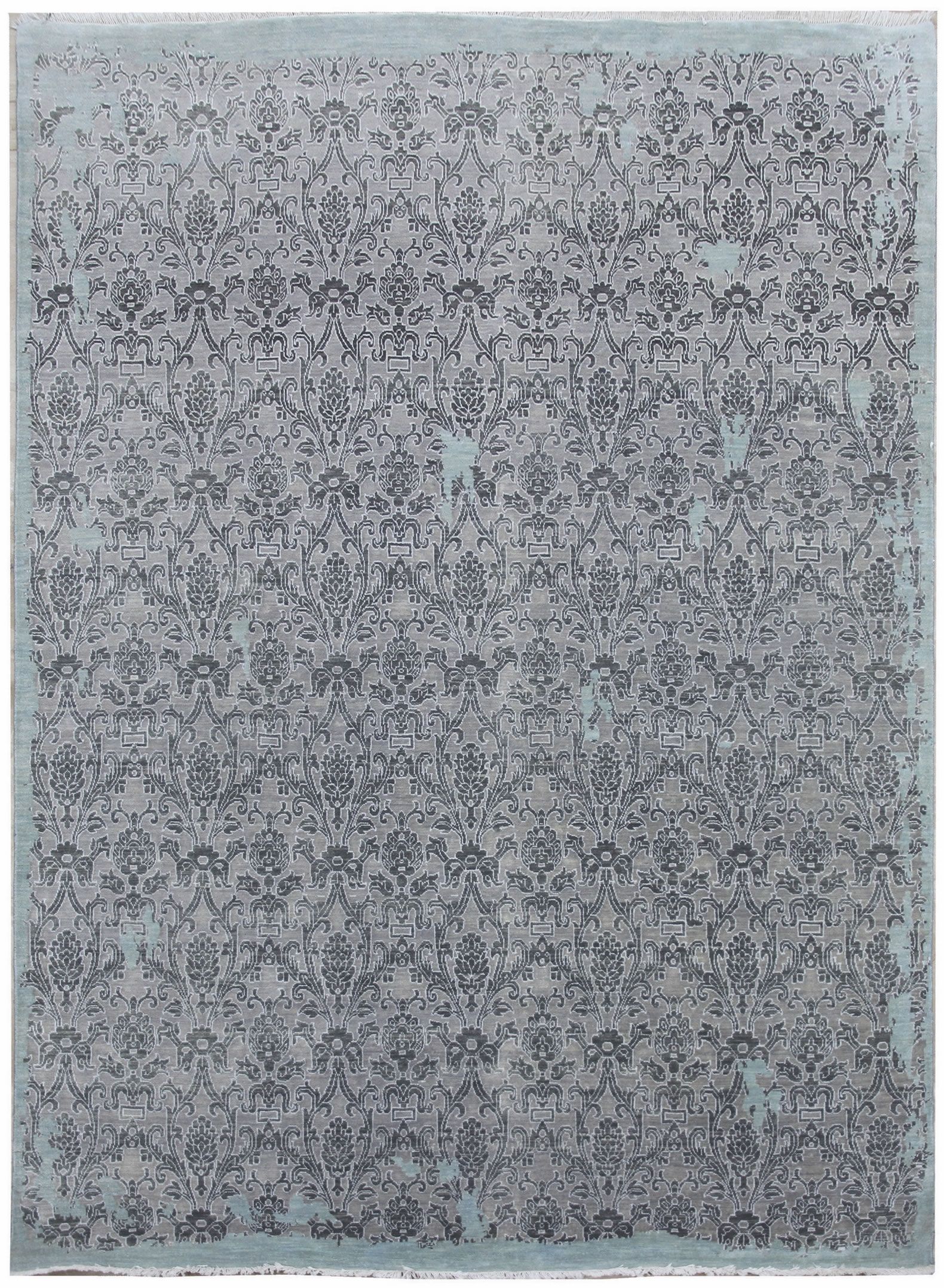 Diamond Carpets koberce Ručně vázaný kusový koberec Diamond DC-M 5 Light grey/aqua - 180x275 cm - Mujkoberec.cz
