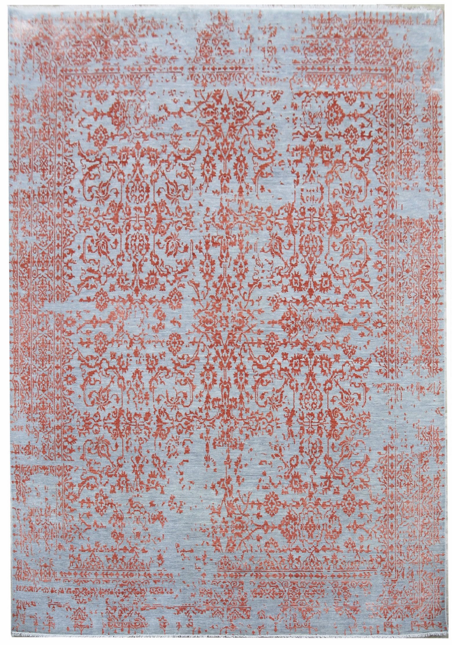 Diamond Carpets koberce Ručně vázaný kusový koberec Diamond DC-JK 1 Silver/orange - 180x275 cm - Mujkoberec.cz
