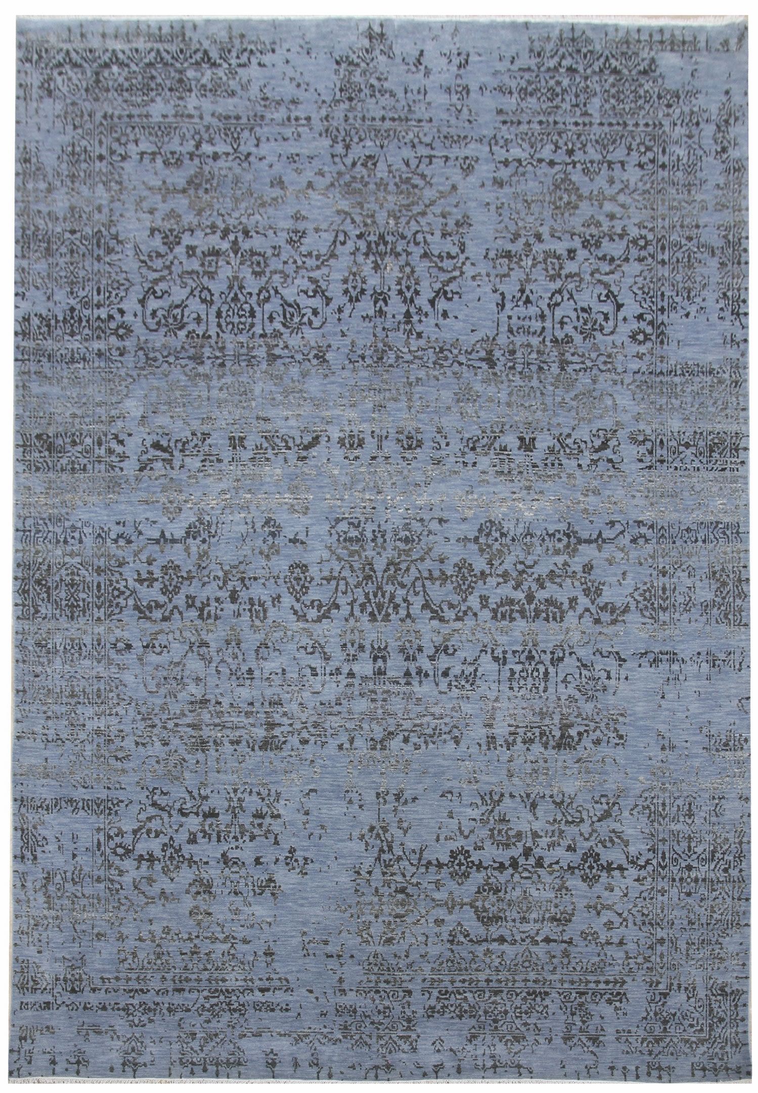 Diamond Carpets koberce Ručně vázaný kusový koberec Diamond DC-JK 1 Jeans blue/black - 180x275 cm - Mujkoberec.cz