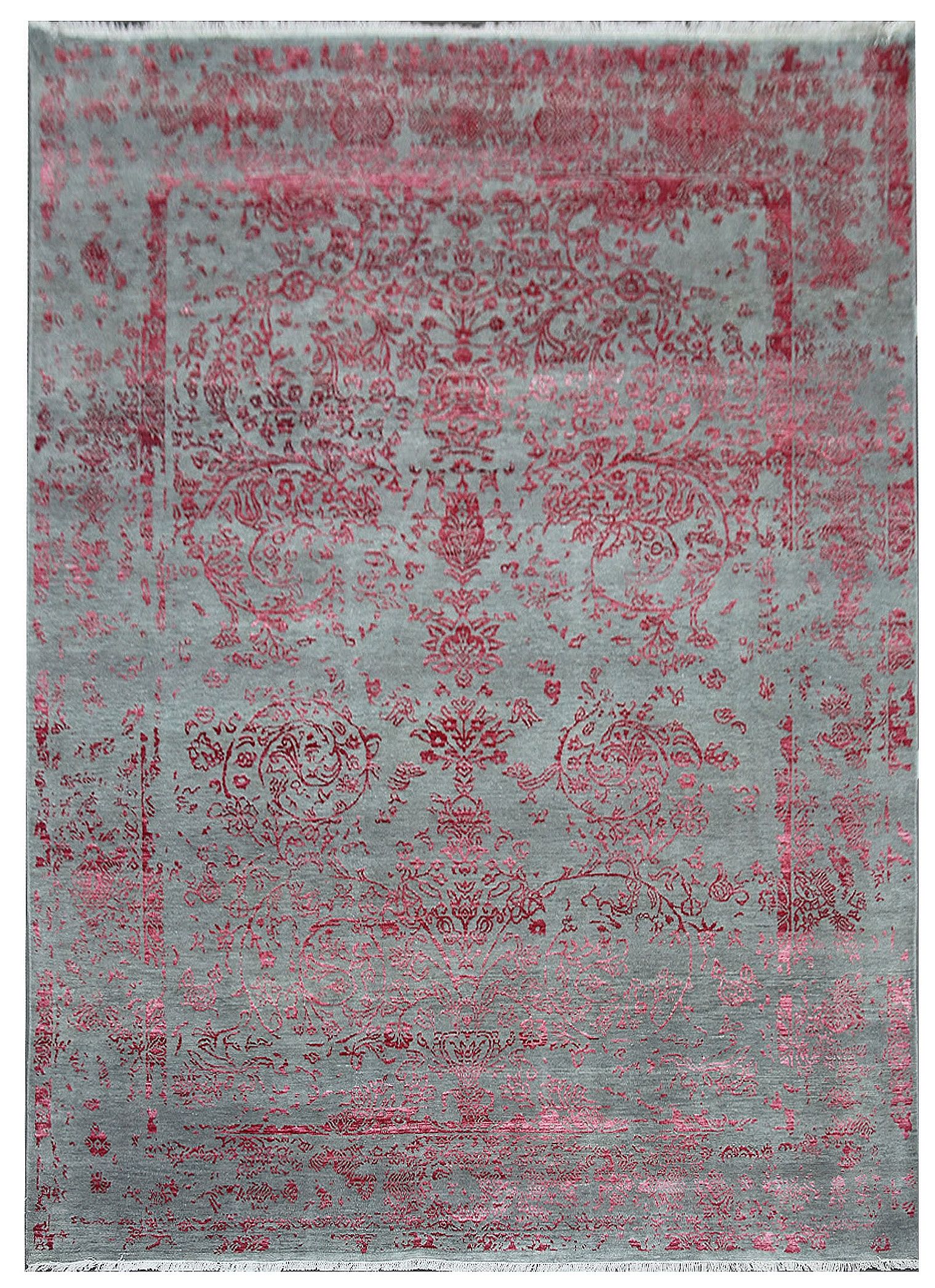 Diamond Carpets koberce Ručně vázaný kusový koberec Diamond DC-JK ROUND Silver/pink - 180x275 cm - Mujkoberec.cz