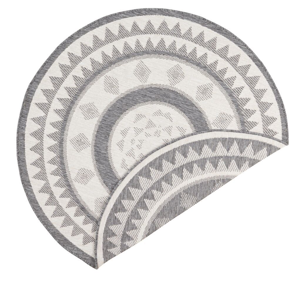 NORTHRUGS - Hanse Home koberce Kusový koberec Twin Supreme 103413 Jamaica grey creme kruh – na ven i na doma - 140x140 (průměr) kruh cm - Mujkoberec.cz