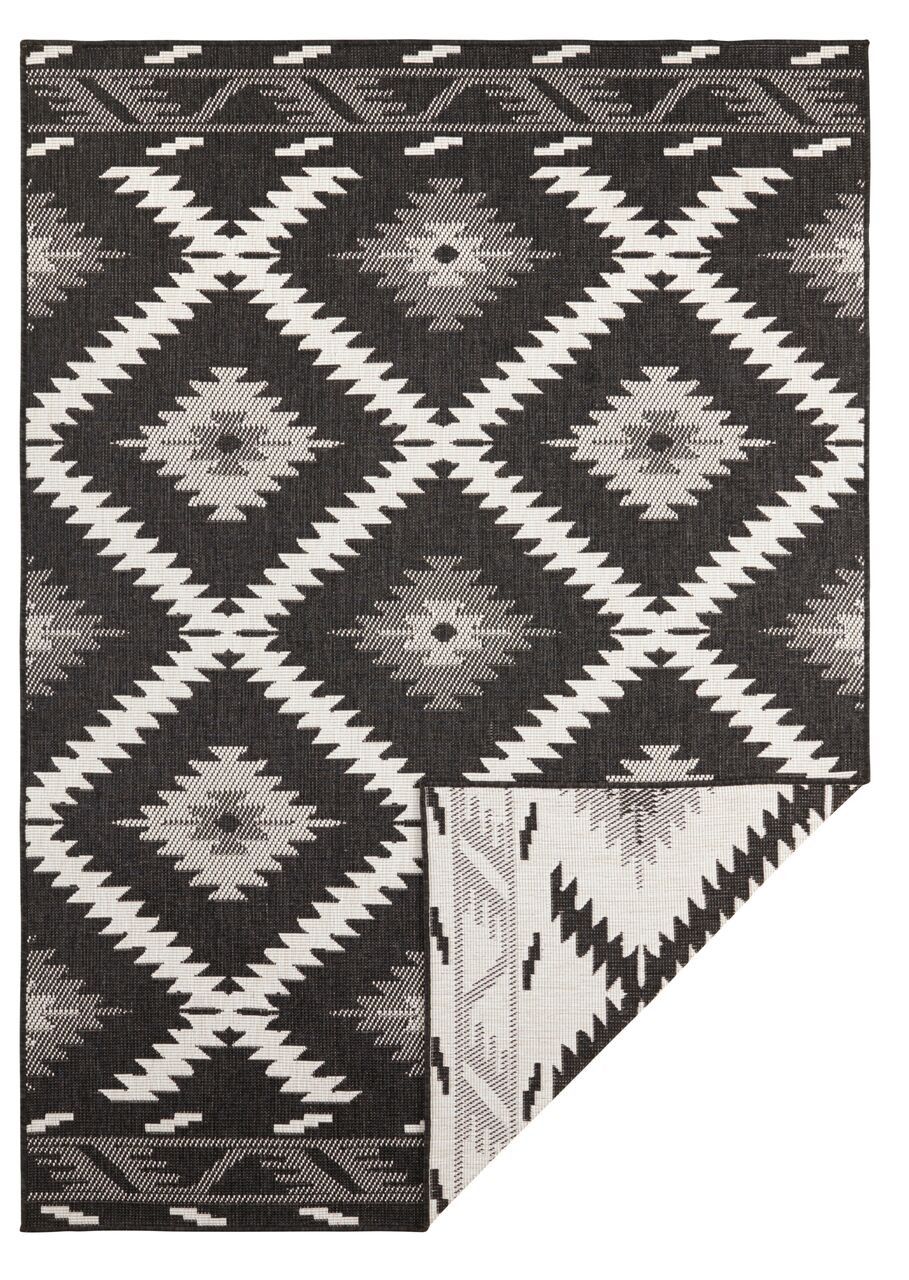 NORTHRUGS - Hanse Home koberce Kusový koberec Twin Supreme 103429 Malibu black creme – na ven i na doma - 80x150 cm - Mujkoberec.cz
